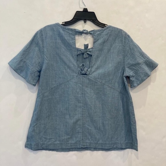 Madewell Chambray Tie-Back Top Medium - Picture 5 of 9